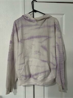 Victorias secret Pink Lavender Tie-Dye oversized Hooded Sweatshirt Size Small